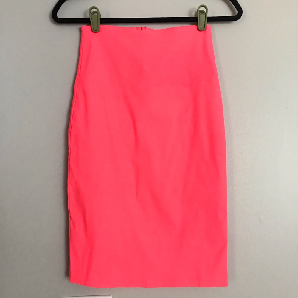 Bright Pink Midi Pencil Skirt